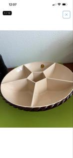 Vintage Emsa West Germany Snackschaal Bruin Beige, Kunststof, Gebruikt, Schaal, Rond