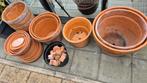 Terracotta potten , schalen en voetjes, Tuin en Terras, Bloempotten, Gebruikt, Rond, Tuin, Minder dan 40 cm