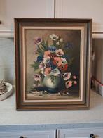Bloemen in vaas - Olieverfschilderij, Antiek en Kunst, Ophalen of Verzenden
