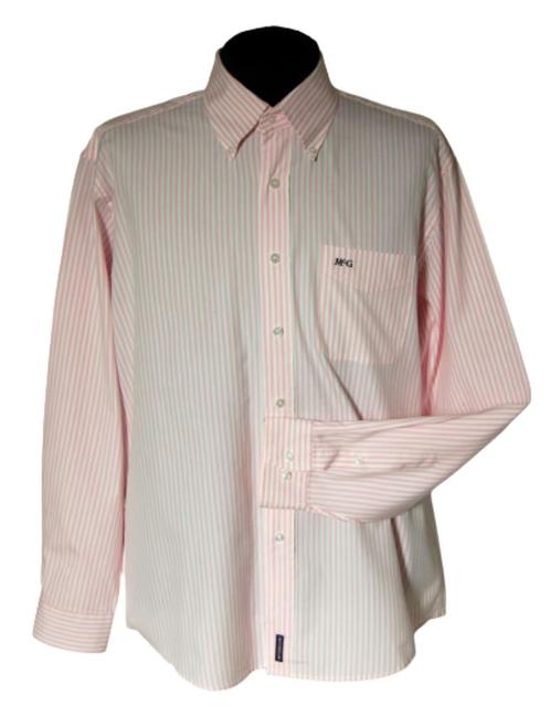 Mc.GREGOR gestreept overhemd, shirt, roze/wit, Mt. XL, Kleding | Heren, Overhemden, Zo goed als nieuw, Halswijdte 43/44 (XL), Roze