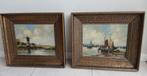 Set 2 oude schilderijen, Antiek en Kunst, Ophalen of Verzenden