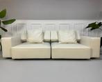 B&B Italia Andy Designer Bank Leer Wit Klassiek Ligbed, B&B Italia, Gebruikt, 125 tot 150 cm, Tweepersoons