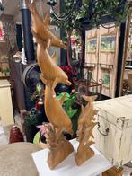 Houten sculpturen - dolfijnen - kringloopwinkel nochris 2.0, Antiek en Kunst, Ophalen