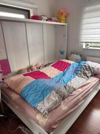 Opklapbed, Ophalen, Wit, Tweepersoons, 200 cm