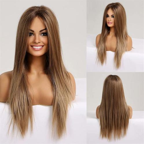 Swiss lace pruik lang steil blond haar zonder pony 66027, Sieraden, Tassen en Uiterlijk, Uiterlijk | Haarverzorging, Nieuw, Pruik of Haarverlenging
