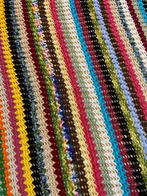 Granny woondeken gehaakt diverse gekleurde strepen  270/41, Huis en Inrichting, Woonaccessoires | Plaids en Woondekens, Gebruikt