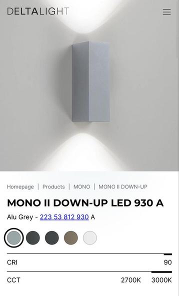 DeltaLight MONO Wandlamp €435,- IP45 12 Volt Nieuw in Doos beschikbaar voor biedingen