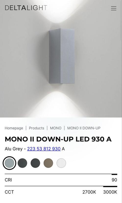 DeltaLight MONO Wandlamp €435,- IP45 12 Volt Nieuw in Doos, Huis en Inrichting, Lampen | Wandlampen, Nieuw, Metaal, Ophalen of Verzenden