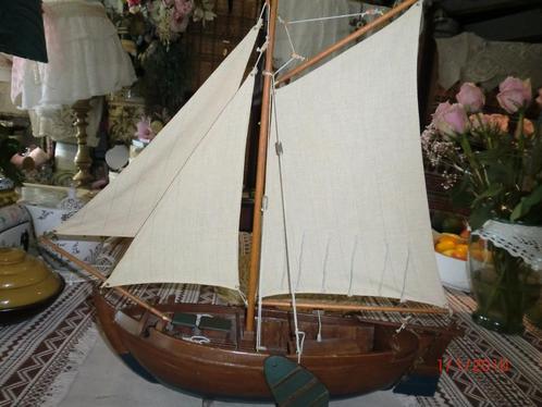 model  van een houten rondbodem zeilschip, Verzamelen, Scheepvaart, Gebruikt, Schaalmodel, Zeilboot, Ophalen of Verzenden
