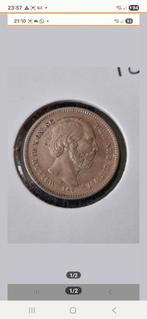 25 Cent (Kwartje) 1890 zonder punt in mooie kwaliteit., Postzegels en Munten, Munten | Nederland, Koning Willem III, Zilver, 25 cent