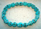 Armband Skulls van turquoise natuursteen - maat naar wens, Info.adorabeads@gmail.com, Want 18 Hoogvliet, Adorabeads, Blauw