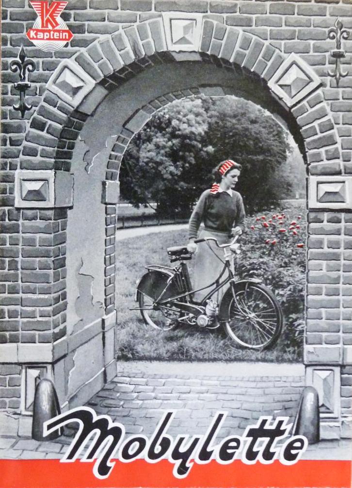 Folder Kaptein MOBYLETTE 1951, Fietsen en Brommers, Handleidingen en Instructieboekjes, Zo goed als nieuw, Ophalen of Verzenden