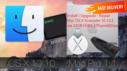 MacPro1,1/2,1 OSX Yosemite 10.10.5 USB Installer met Update, Computers en Software, Besturingssoftware, Nieuw, MacOS, Ophalen of Verzenden
