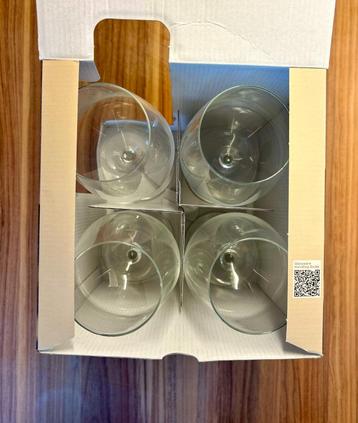 4 rode wijnglazen Royal Leerdam Estate 53 cl. Nieuw in doos beschikbaar voor biedingen