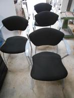 14 nette zwarte kantinestoelen.stapelbaar., Ophalen, Zwart, Zo goed als nieuw, Bureaustoel