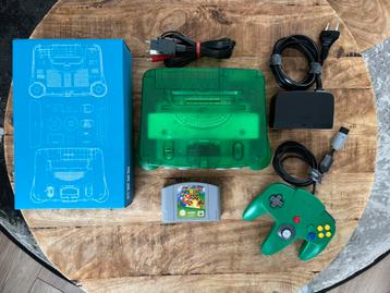 Nintendo 64 set Jungle Green reshell + controller + Mario 64 beschikbaar voor biedingen