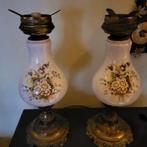 2 x dezelfde lampen met glazen kap, Huis en Inrichting, Ophalen of Verzenden, Glas, Minder dan 50 cm