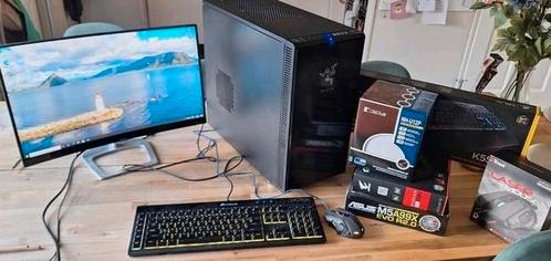 Game pc compleet, Computers en Software, Desktop Pc's, Zo goed als nieuw, 3 tot 4 Ghz, HDD, SSD, 16 GB, Met videokaart, Met monitor