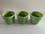 Bloempot groen 3 stuks, Ophalen, Rond, Binnen, Zo goed als nieuw