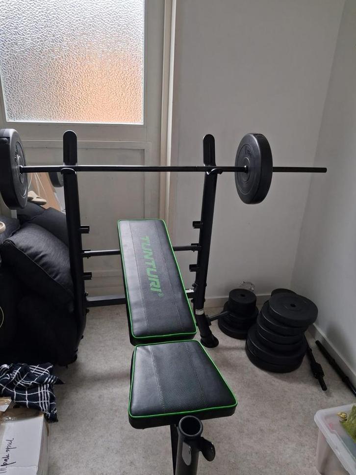 Tunturi halterbank, Sport en Fitness, Fitnessmaterialen, Zo goed als nieuw, Fitnessbank, Ophalen