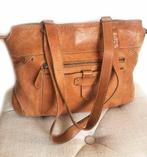 Leren tas dames handtas bruin vintage 100% echt leer