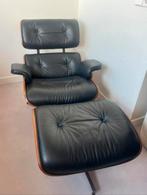 Lounge chair xl replica zwart palissander ottoman., Huis en Inrichting, Fauteuils, Ophalen, Zo goed als nieuw