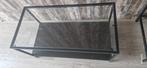 Salon tafel staal en glasplaat, Huis en Inrichting, Tafels | Salontafels, Glas, Minder dan 50 cm, Rechthoekig, 50 tot 100 cm
