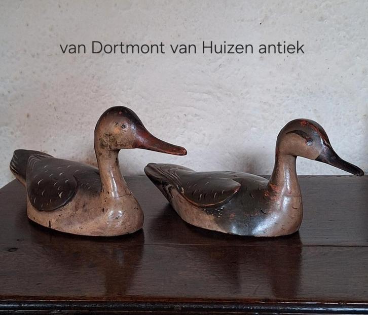 Koppel antieke lokeenden, Antiek en Kunst, Antiek | Overige Antiek, Ophalen of Verzenden