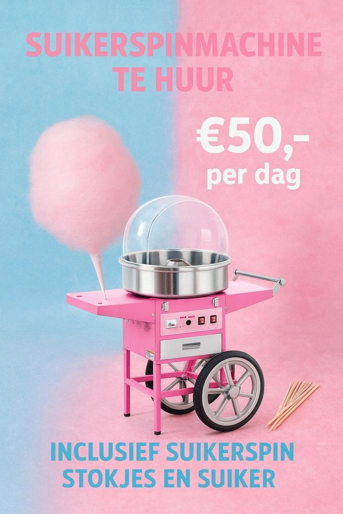 Suikerspinmachine trolley - kinderfeest - verjaardagsfeest, Hobby en Vrije tijd, Feestartikelen | Verhuur, Zo goed als nieuw, Ophalen