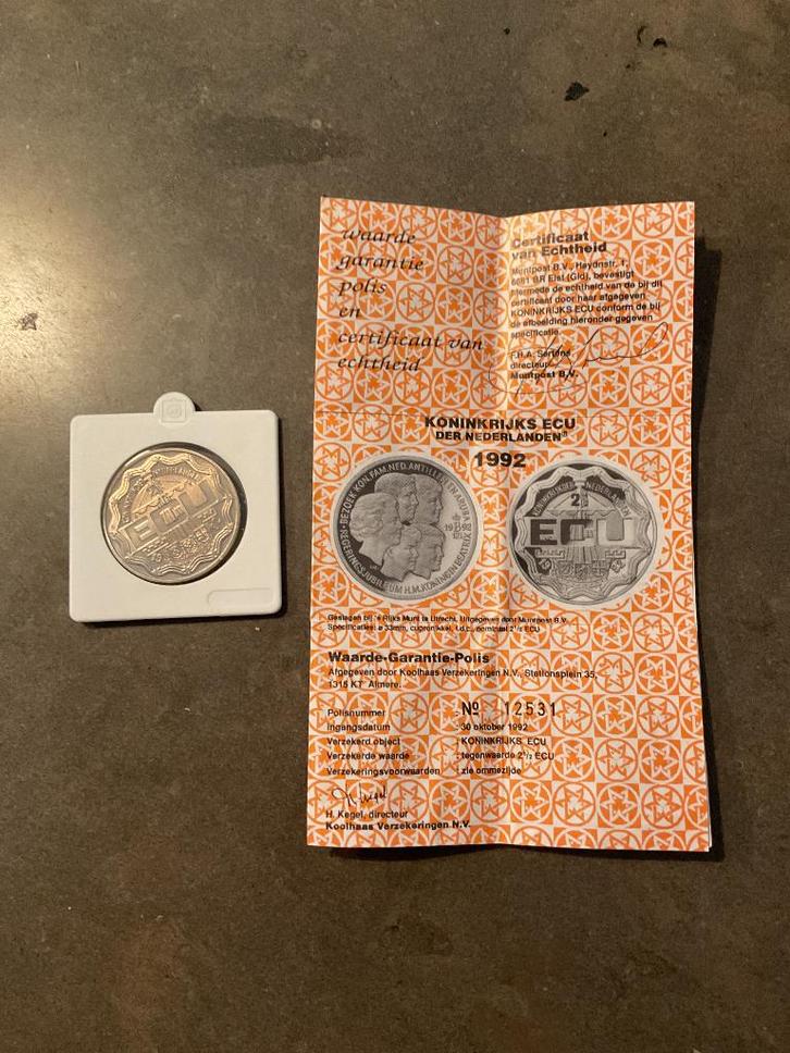 Munt 2,5 ecu, Postzegels en Munten, Munten | Nederland, Losse munt, Overige waardes, Koningin Beatrix, Zilver, Ophalen