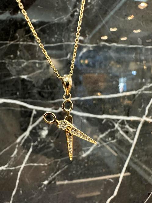 14k Gouden ketting met Schaar hanger, Sieraden, Tassen en Uiterlijk, Kettingen, Nieuw, Ophalen of Verzenden