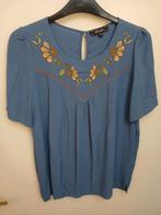 Maat 38 King Louie top of shirt blauw met borduurwerkje, Maat 38/40 (M), Blauw, Ophalen of Verzenden, Zo goed als nieuw