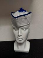 Verkleedkleding matrozenhoedje wit blauw 57 cm musical, Ophalen of Verzenden, Zo goed als nieuw