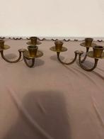Set van Vintage Bronzen Kandelaars, Antiek en Kunst, Ophalen of Verzenden, Koper of Brons