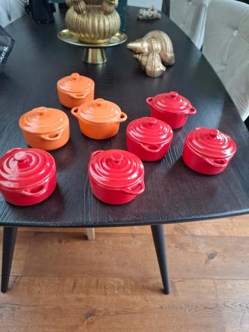 8 Mini Cocottes van Keramiek - Leuk voor Tapas! beschikbaar voor biedingen