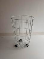 Metalen witte mand / wasmand op wielen - 56x36cm, Ophalen, Gebruikt, 50 tot 75 cm, Metaal