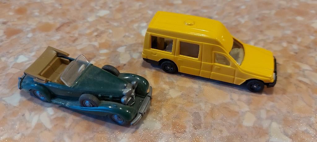 2st Mercedes 540K Wiking en ambulance, Hobby en Vrije tijd, Modelauto's | 1:87, Ophalen of Verzenden, Gebruikt, Auto, Wiking