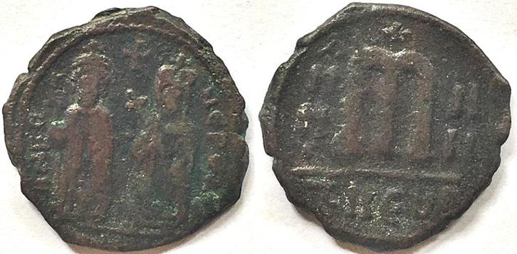 Byzantijnse follis Phocas BCV 671, Postzegels en Munten, Munten | Europa | Niet-Euromunten, Overige landen, Verzenden