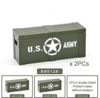 🎁 WW2 Bouwstenen - G30 - 2x US wapenkist "US Army" 🎁, Ophalen of Verzenden, Nieuw, Overige merken