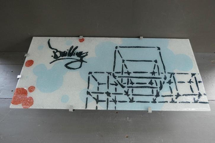 Vintage wandlamp Achim Kegel voor Ikea "Building Design", Huis en Inrichting, Lampen | Wandlampen, Zo goed als nieuw, Glas, Metaal