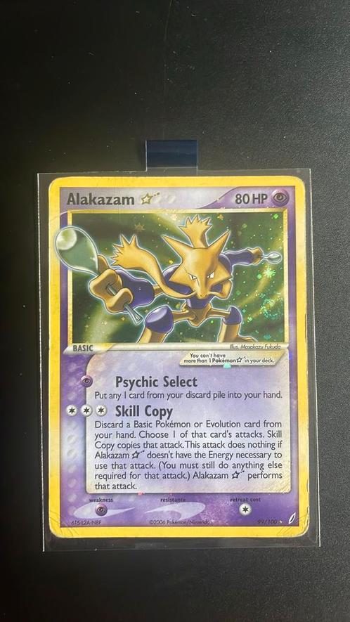 Alakazam Goldstar 99/100 - Swirl, Hobby en Vrije tijd, Verzamelkaartspellen | Pokémon, Zo goed als nieuw, Losse kaart, Ophalen of Verzenden
