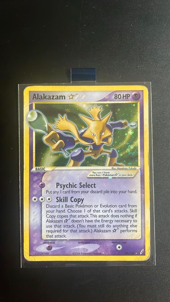 Alakazam Goldstar 99/100 - Swirl, Hobby en Vrije tijd, Verzamelkaartspellen | Pokémon, Zo goed als nieuw, Losse kaart, Ophalen of Verzenden
