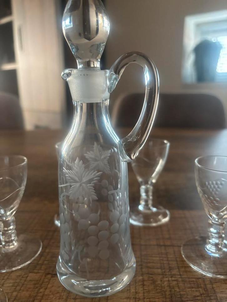 Kristallen karaf set met glaasjes, Antiek en Kunst, Antiek | Glas en Kristal, Ophalen