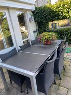 Tuintafel plus 6 stoelen, Tuin en Terras, Ophalen, Gebruikt, Rechthoekig, Aluminium