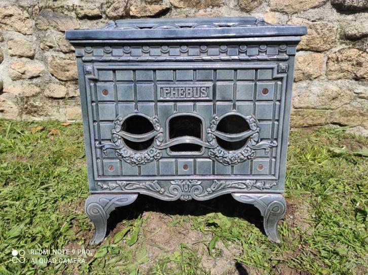 Schitterende antieke franse Phebus art-deco houtkachel, Huis en Inrichting, Kachels, Zo goed als nieuw, Vrijstaand, Houtkachel