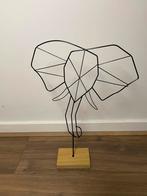 Decoratie olifant staal en hout, Ophalen of Verzenden, Zo goed als nieuw
