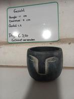 Bloempot, plantenpot, sierpot gezicht, Ophalen, Rond, Aardewerk, Minder dan 40 cm