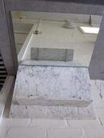 ANTIEKE MARMEREN WASTAFEL ACHTERWAND + PLANCHET + SPIEGEL, Doe-het-zelf en Verbouw, Sanitair, Ophalen, Gebruikt, Steen, Overige typen