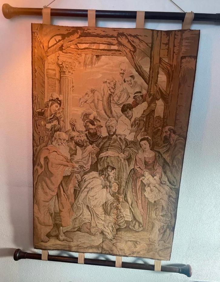 Gobelin Wandtapijt - Religieuze Scène, Antiek en Kunst, Antiek | Kleden en Textiel, Ophalen