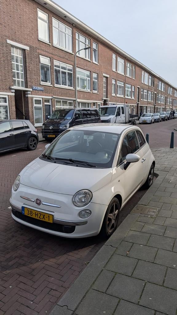 Fiat 500 1.2 AUT 51KW 2009 Wit, Auto's, Fiat, 1242 cc, 4 cilinders, Wit, Origineel Nederlands